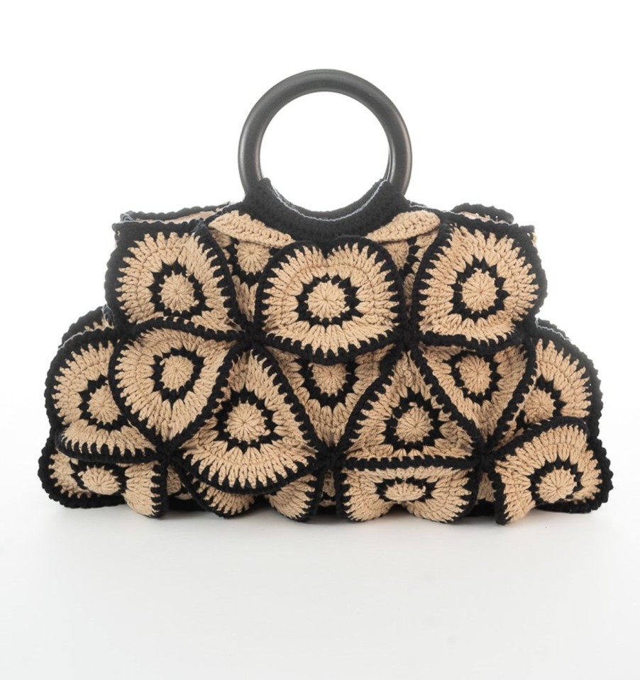 Winter Enrico Versari | Flower Bag Light Beige-Black