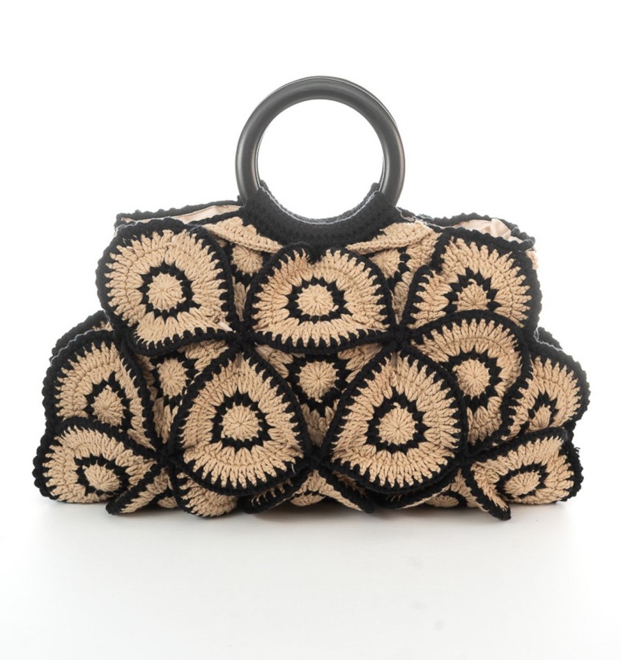 Winter Enrico Versari | Flower Bag Light Beige-Black