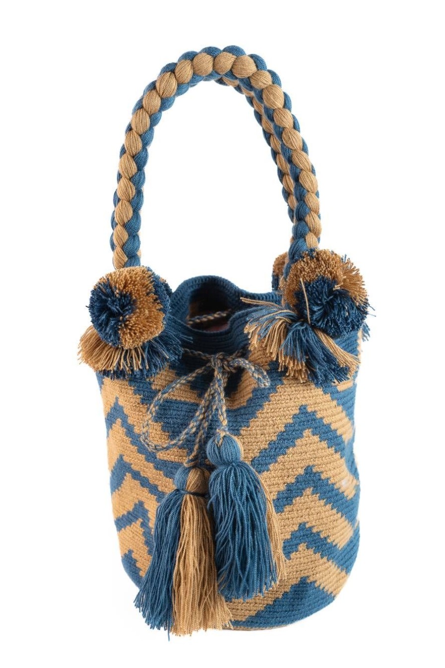 Summer Enrico Versari | Bolsos Blue E Beige Ponpon