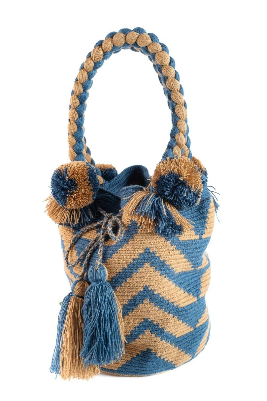 Summer Enrico Versari | Bolsos Blue E Beige Ponpon