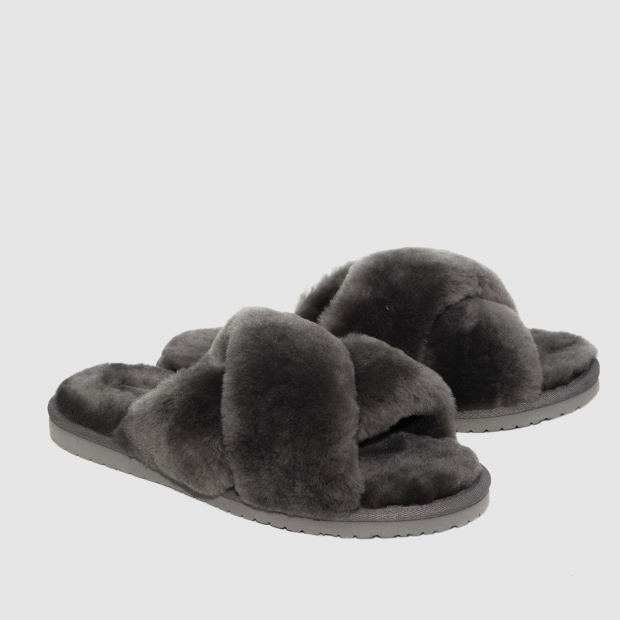 Winter Enrico Versari | Slippers Cross Dark Grey