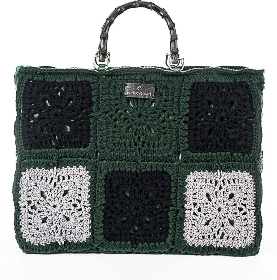 Winter Enrico Versari | Tote Glam 2.0 Green Bottle Grey Black