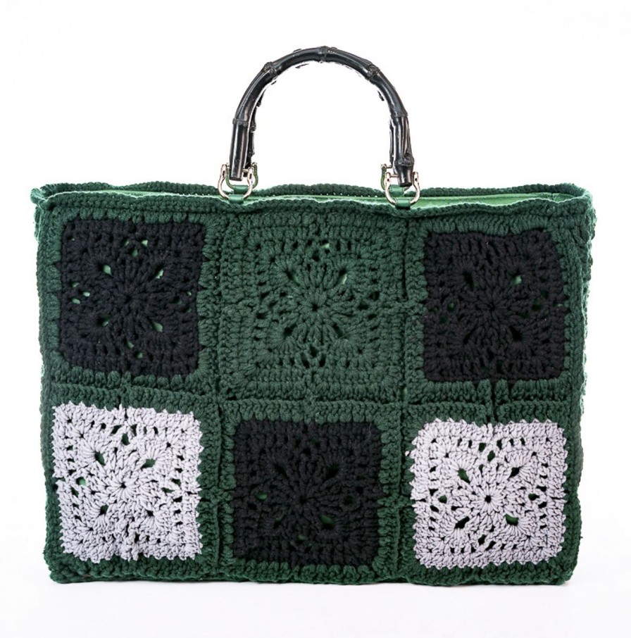 Winter Enrico Versari | Tote Glam 2.0 Green Bottle Grey Black